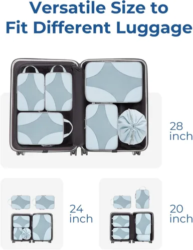 Miniatura 3 de BAGSMART Cubos de embalaje de compresión para viajes, organizador de equipaje comprimible para cruceros, artículos esenciales de viaje ligeros