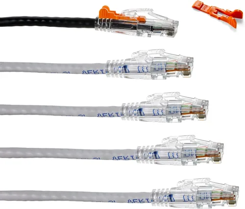 Miniatura 21 de NTW NTW - Cable de conexión de bloqueo de red patentado CAT6 de 1 pie, sin enganches, azul (NL-U6K-001BL)