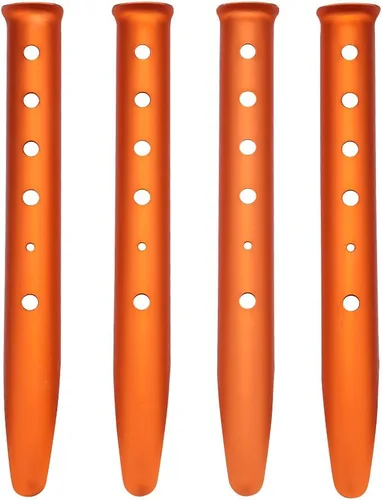 Bluecell - 4 estacas de aluminio de color naranja para acampar en nieve y arena, tienda de campaña, barco, senderismo, mochilero, picnic, refugio,