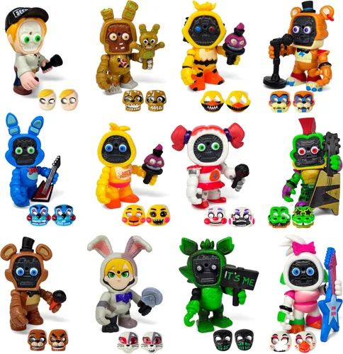 Juego de 12 piezas inspiradas en el juego de cinco noches en Freddys Toys | Colección de mini figuras con máscaras | Figura de acción de FNAF