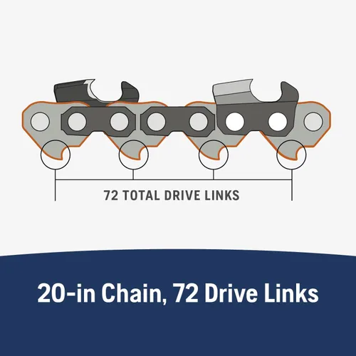 Miniatura 3 de Cadena de sierra Husqvarna 531300441 de 20 pulgadas, H80-72 (72 V), 3/8 pulgadas por 0.050 pulgadas, Paquete de 1