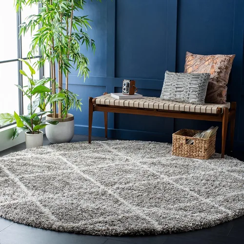 Miniatura 86 de SAFAVIEH Hudson Shag Collection - Alfombra decorativa de 2 x 3 pies, color beige y marfil, diseño moderno de enrejado, no desprende pelusa