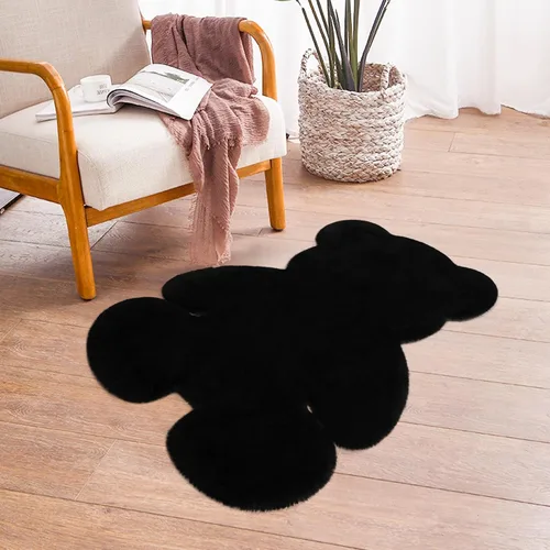 Miniatura 4 de Alfombra de pelo de oveja sintética de 2 pies, suave y esponjosa, bonita alfombra de felpa para guardería, habitación de niños y niñas, decoración