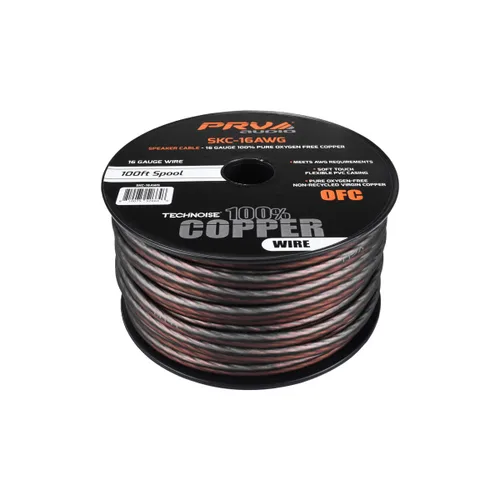 Miniatura 7 de PRV AUDIO Cable de altavoz de calibre 12 (AWG) de cobre sin oxígeno de alta calidad OFC, rollo de 100 pies (negro/gris) Cable ultra flexible