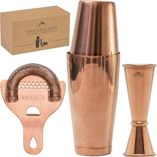 Miniatura 14 de Coctelera Boston Shaker de acero inoxidable, set de 2 piezas: 18 oz sin contenido y 28 oz con contenido, coctelera profesional para barman, Acero