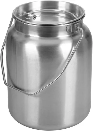 Miniatura 7 de Lindy's Jarra de leche sin costuras de acero inoxidable de 1 galón, lata de leche, cubo de leche, recipiente de almacenamiento de líquido antifugas