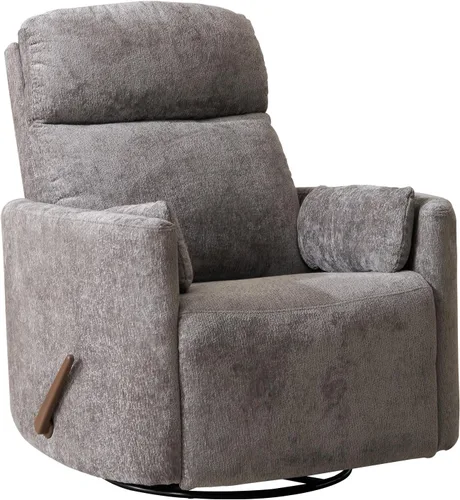 Miniatura 9 de Sillón reclinable mecedor giratorio de gran tamaño con masaje y calor, sillón reclinable giratorio para guardería con reposacabezas ajustable, silla