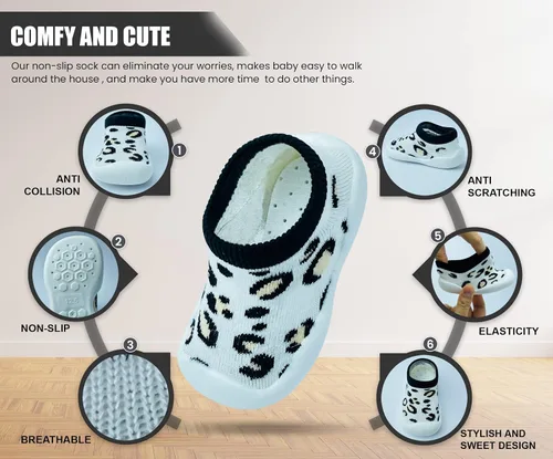 Miniatura 3 de Baby Shoes Boys Girls First Walking Shoes Non Slip Soft Sole Sneakers Toddler Infant Babygirl Sock Shoes