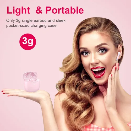 Miniatura 4 de Auriculares inalámbricos, auriculares Bluetooth 5.4 con graves estéreo, auriculares Bluetooth en el oído con cancelación de ruido y micrófono