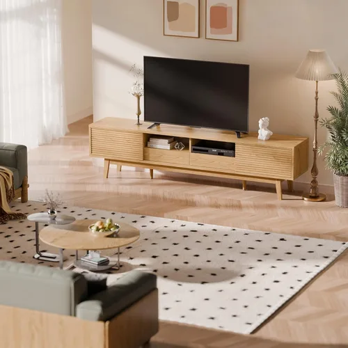 Miniatura 7 de TOLEAD Soporte para TV de 59", Soporte de Televisión Moderno de Mediados de Siglo para TV de 43/55/65 pulgadas, Consola de TV de Perfil Bajo