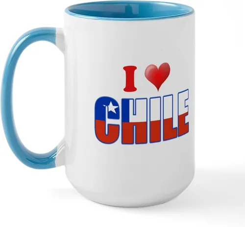 Miniatura 29 de CafePress Taza de café de cerámica extra grande de 15 oz (15.0 fl oz) con bandera de Chile