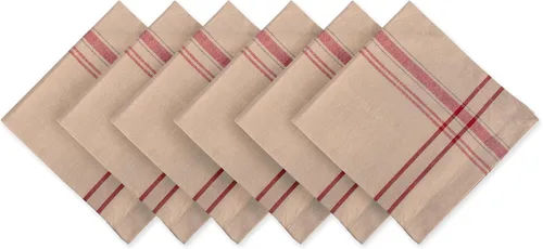Miniatura 21 de DII - Servilletas para mesa estilo rústico, colección con rayas estilo francés, 20 x 20 pulgadas, color azul cambray, 6