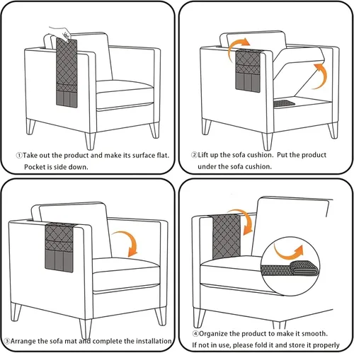 Miniatura 6 de Ntomtuex Soporte de control remoto para sillón reclinable, organizador de bolsillo con reposabrazos para sillón con 7 bolsillos para revistas, Marrón