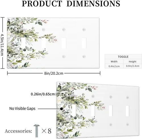 Miniatura 145 de Placa Decorativa de Pared de Granja Rústica con Cuerno de Madera para Puerta de Granero 1 Banda Duplex Cubiertas de Toma Eléctrica Soltera