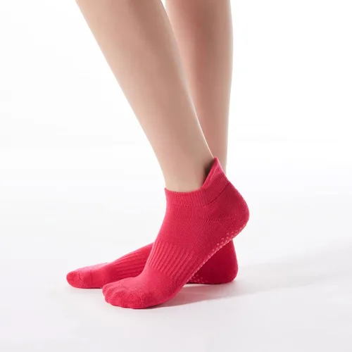 Miniatura 32 de Calcetines de yoga con dedos de pilates con empuñaduras para mujer, antideslizantes, acolchados, florales, calcetines tobilleros para baile de ballet