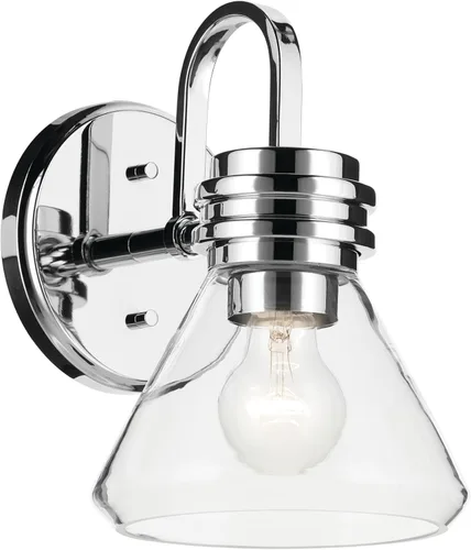 Miniatura 25 de Kichler Farum 55153CH - Aplique de pared de 1 luz de 7.25 pulgadas con cristal ópalo en cromo, para chimenea, cocina, dormitorio, pasillo o tocador