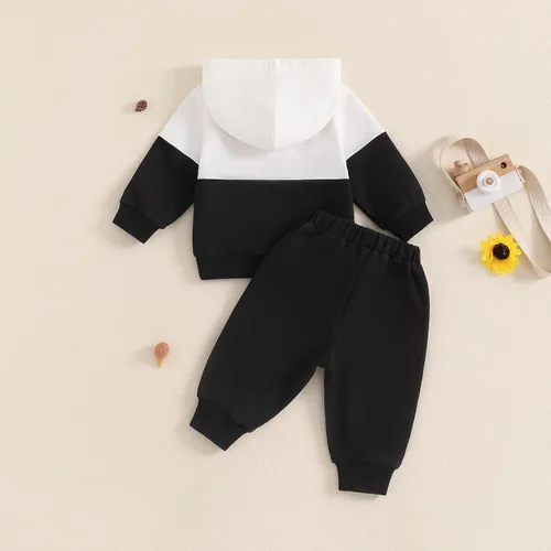 Miniatura 89 de Conjunto de ropa de otoño e invierno para bebé y niño, sudadera larga con capucha y pantalones para niños pequeños, 6, 12, 18, 24 meses, 2T