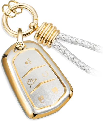Miniatura 46 de Funda para llavero Nissan con llavero de cuerda trenzada de metal de lujo, funda suave mejorada para llave Nissan (solo 3 botones)