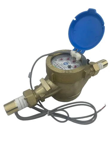 Miniatura 30 de DAE Medidor de agua caliente sin plomo MJ-75R NTEP, acoplamientos NPT de 3/4", salida de pulso, galón