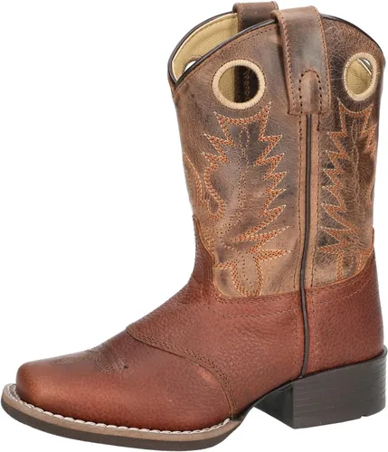 Miniatura 3 de Smoky Mountain Luke - Botas vaqueras con punta cuadrada para niños, color marrón, 1.5M