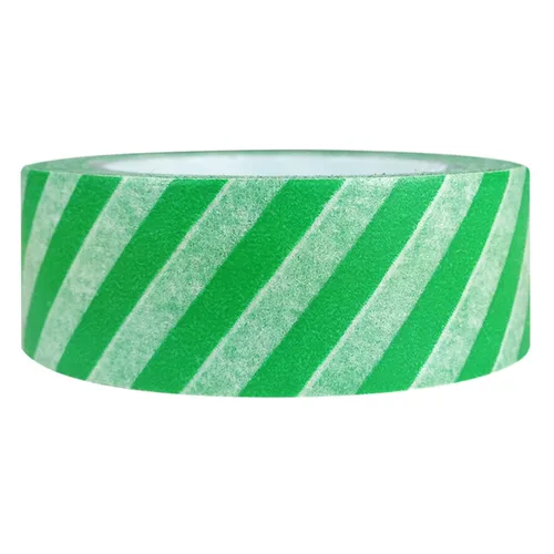 Miniatura 4 de Wrapables Cinta adhesiva japonesa a rayas Washi - Rayas de bloque verde diagonal Rayas diagonales de bloque verde