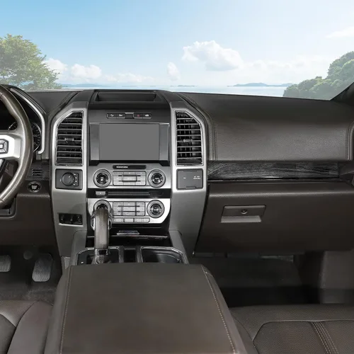 Miniatura 5 de Jimen Compatible con Ford F150 2015-2020, 4 Piezas Cubierta del Panel de la Consola Central Accesorios de Moldura Interior (Grano de Madera Negra)