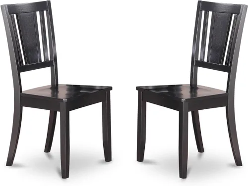 Miniatura 3 de East West Furniture SHDU5-BLK-W - Juego de comedor de 5 piezas para 4 personas, incluye una mesa de cocina redonda con pedestal y 4 sillas