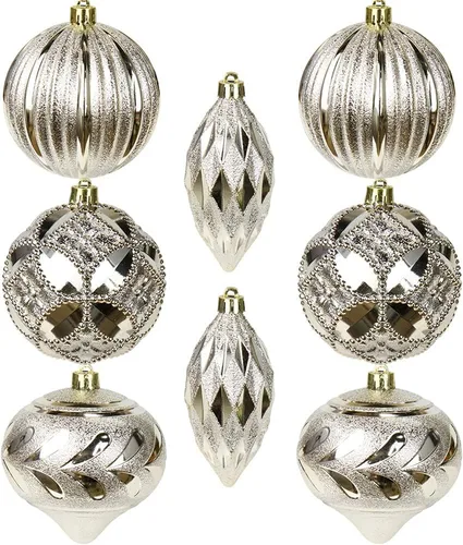 Miniatura 25 de 30 piezas de adornos de bola de árbol de Navidad irrompibles negros para decoración navideña