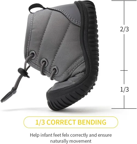 Miniatura 118 de BMCiTYBM Botas de nieve de invierno para bebés y niños pequeños, de piel sintética, cálidas, antideslizantes, zapatos para primeros pasos