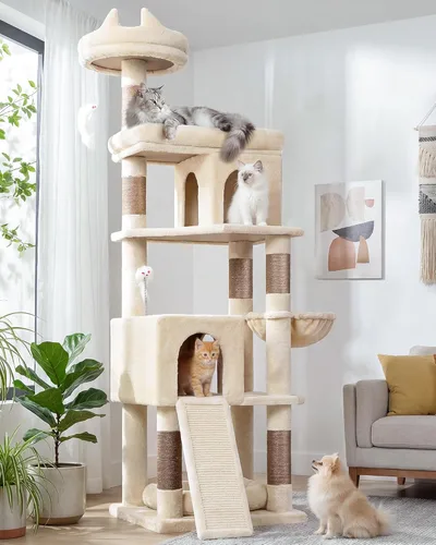 Globlazer Árboles para Gatos de Servicio Pesado para Gatos Grandes, Árbol para Gatos Maine Coon Resistente de 72 pulgadas para Gatos Grandes de 20+