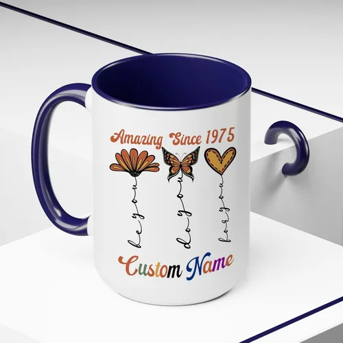 Miniatura 4 de Regalo personalizado de cumpleaños 48 para ella, mujeres, mamá, hermana, mejor amiga, abuela, taza de mariposa con nombre personalizado, taza