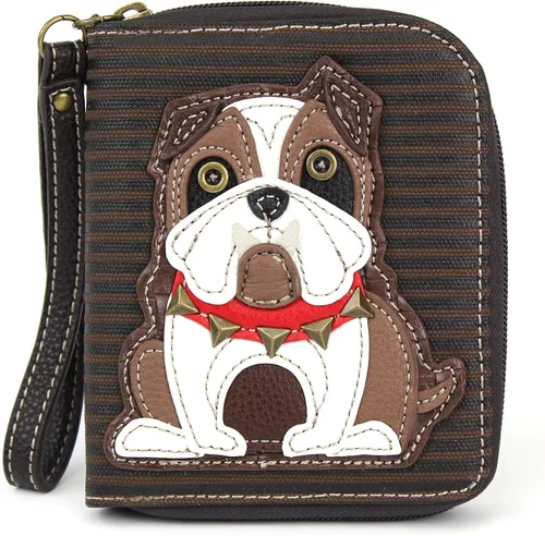 Miniatura 4 de CHALA Bolsos - Cartera con cremallera alrededor pulsera 8 ranuras para tarjetas de crédito monedero resistente para mujer