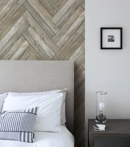 Miniatura 4 de NextWall Papel tapiz autoadhesivo de madera de cheurón sintético