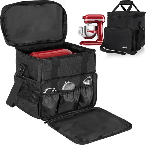 Miniatura 8 de TORIBIO Bolsa de almacenamiento para batidora de cocina compatible con KitchenAid y accesorios extra, bolsa/estuche portátil para batidora de 4.5