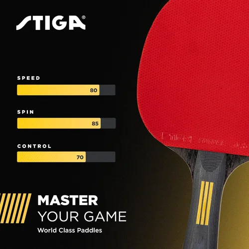 Miniatura 5 de STIGA Bullet Ping Pong Paddle – 5-ply Extra Light Blade – 2mm Premium Sponge – Flared Handle for Masterful Grip – Performance Table Tennis Racket