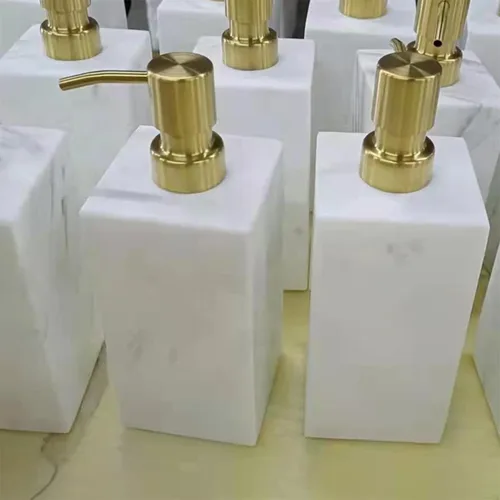 Miniatura 9 de LAGOM HOUSE Dispensador de jabón de mármol, dispensador de jabón líquido de manos de mármol italiano blanco de piedra natural italiana, botella