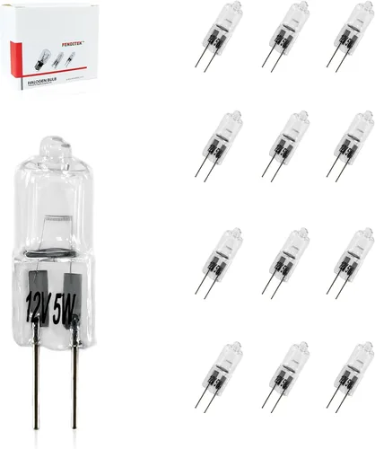 Bombilla halógena G4 de 5 W, 2 pines, 12 V, G4, repuesto para luz de disco debajo del gabinete, candelabros de cocina, lámpara colgante de mesa de