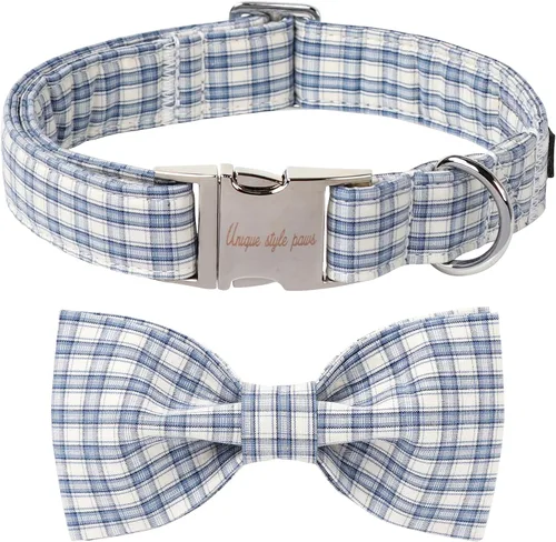 Miniatura 22 de Unique style paws Collar de perro para el día de San Valentín con lazo de flores, collar de cachorro de corazón azul, el mejor regalo para niños