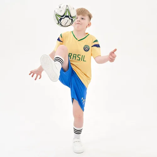 Miniatura 99 de Cnins Camisetas de entrenamiento de fútbol para niños de 2 a 14 años, trajes de práctica para niños y niñas con colores del equipo nacional