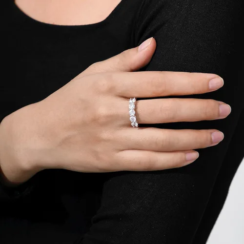 Miniatura 2 de Tienda Collection Sterling Silver Five-Stone Ring set with Round Cut Infinite Elements Cubic Zirconia