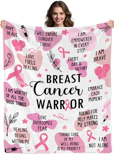 Miniatura 8 de Manta de cáncer de mama para mujer, regalos para sobrevivientes de cáncer de mama para mujeres, regalos inspiradores para mujer, manta de regalo