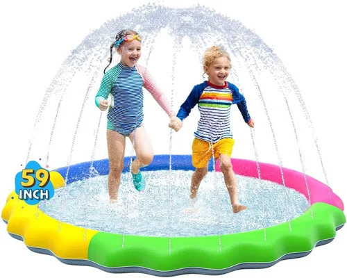 Miniatura 9 de VISTOP - Alfombrilla antideslizante para niños y perros, juguetes acuáticos de verano para piscinas de aspersión - Alfombrilla divertida para jugar