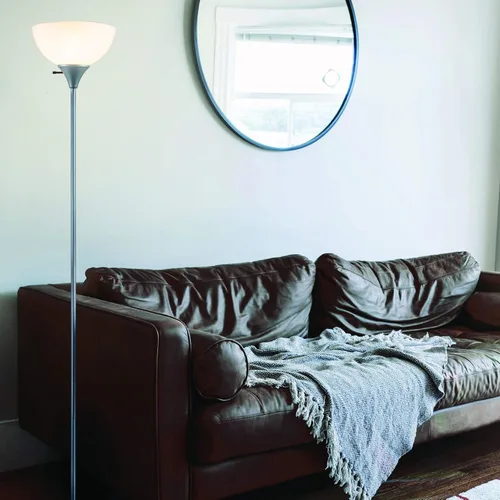 Miniatura 5 de Newhouse Lighting NHFL-HE-SI Henry - Lámpara de pie LED moderna de plástico y metal de 71 pulgadas con interruptor giratorio para dormitorios, sala