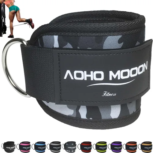 Miniatura 20 de AOHO MOOON Correas de tobillo ajustables y cómodas para máquinas de cable para mujeres, correa de pierna para gimnasio, tobillera para glúteos