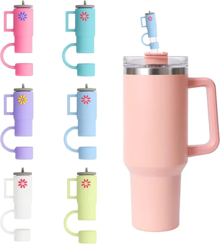 6 fundas de popote de silicona para Stanley Cup de 30 oz y 40 onzas, 0.394 in/0.39 pulgadas, resistentes al polvo, a prueba de derrames, accesorios