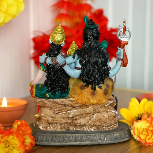 Miniatura 9 de Estatua de la familia de Dios Shiva de la India, de 6.1 pies de altura, ídolos hindúes Shiva, escultura familiar Ganesh Parvati Murti Moorti Pooja