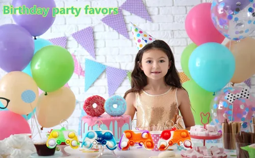 Miniatura 3 de Paquete de 24 controladores de juego a granel, mini llavero pop Fidget para niños y niñas, suministros para fiestas de cumpleaños, premios