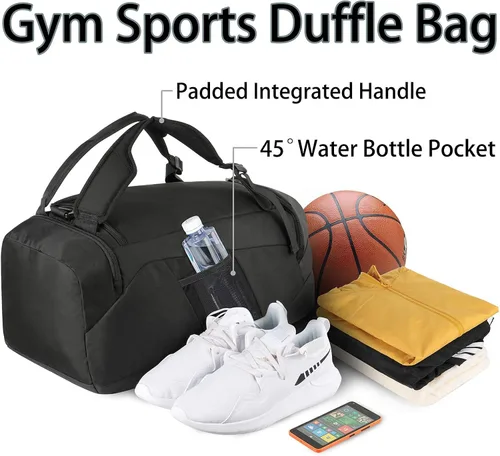Miniatura 6 de MATEIN Bolsa de gimnasio para hombres mochila de gimnasio grande de 45 L bolsa de lona deportiva con compartimento para zapatos mochila de viaje