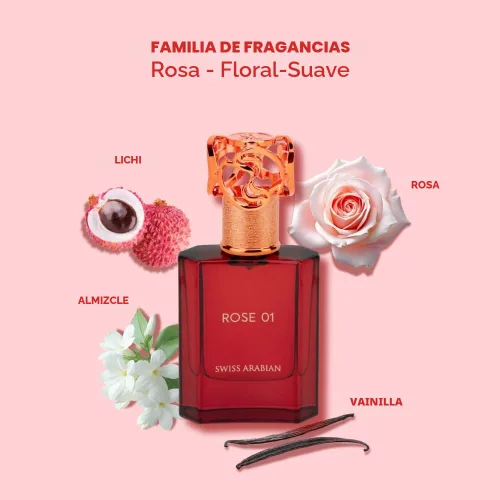 Miniatura 5 de Swiss Arabian Rose 01 – Productos de lujo de Dubai – Fragancia personal EDP de larga duración y adictiva – Aroma seductor Signature – 1.7 onzas
