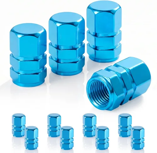 Miniatura 11 de JUSTTOP - Tapones para válvula de neumático de coche, 12 tapas de aire, universales para autos, SUVs, bicicletas, camiones y motocicletas, color rojo